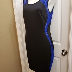 FTF Bodycon Black &  Cobolt Blue Dress NWOT